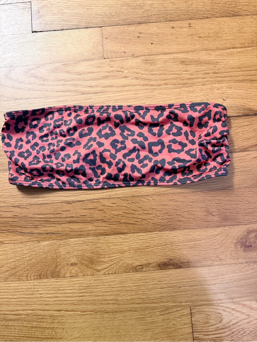 Beach Riot Red and Black Leopard Bandeau Swim Top